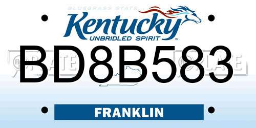 BD8B583 Kentucky License Plate