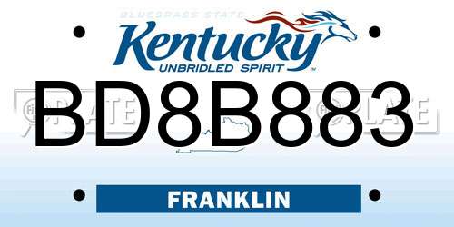 BD8B883 Kentucky License Plate