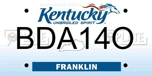 BDA14O Kentucky License Plate