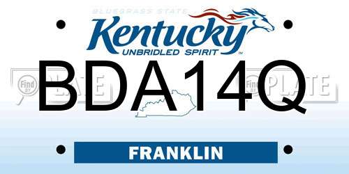 BDA14Q Kentucky License Plate