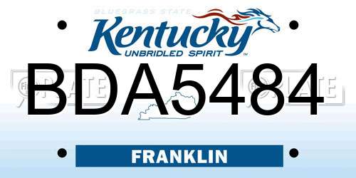 BDA5484 Kentucky License Plate