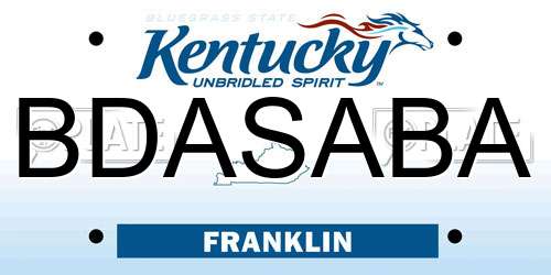 BDASABA Kentucky License Plate