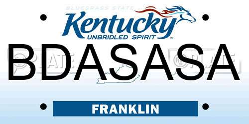 BDASASA Kentucky License Plate