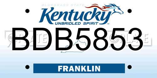 BDB5853 Kentucky License Plate