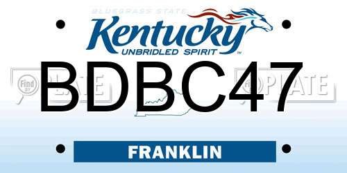 BDBC47 Kentucky License Plate