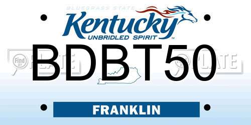 BDBT50 Kentucky License Plate