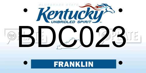 BDC023 Kentucky License Plate