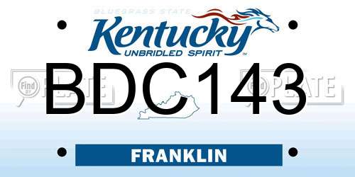 BDC143 Kentucky License Plate