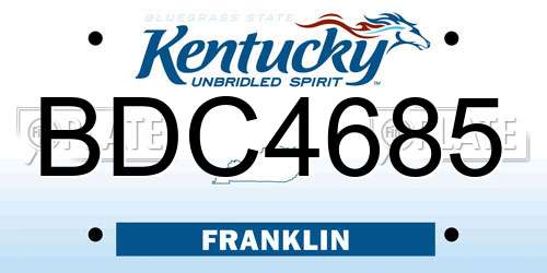 BDC4685 Kentucky License Plate