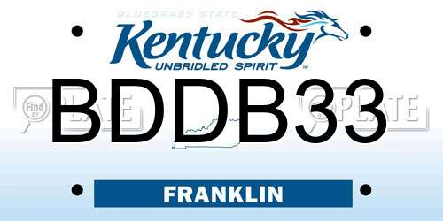 BDDB33 Kentucky License Plate