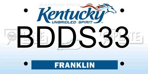 BDDS33 Kentucky License Plate