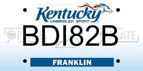 BDI82B Kentucky License Plate
