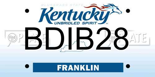 BDIB28 Kentucky License Plate