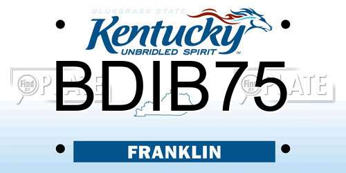 BDIB75 Kentucky License Plate