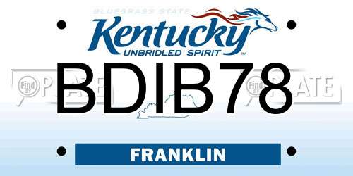 BDIB78 Kentucky License Plate