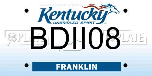BDII08 Kentucky License Plate