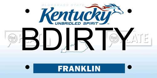 BDIRTY Kentucky License Plate
