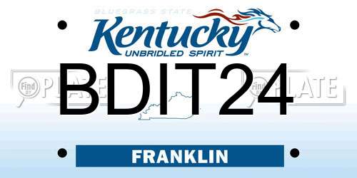 BDIT24 Kentucky License Plate