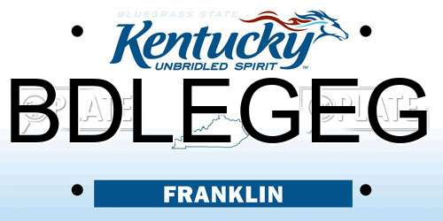 BDLEGEG Kentucky License Plate