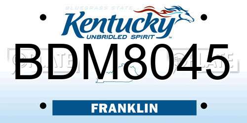BDM8045 Kentucky License Plate