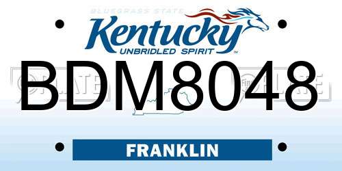 BDM8048 Kentucky License Plate