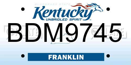 BDM9745 Kentucky License Plate