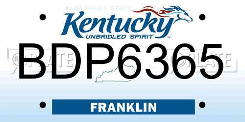 BDP6365 Kentucky License Plate