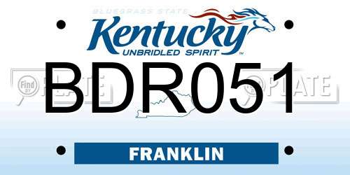 BDR051 Kentucky License Plate
