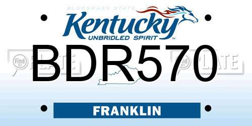 BDR570 Kentucky License Plate