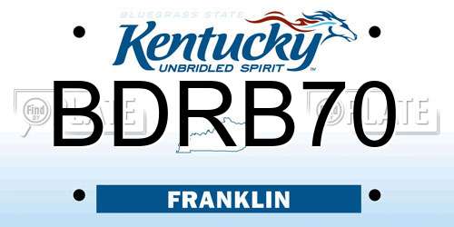 BDRB70 Kentucky License Plate
