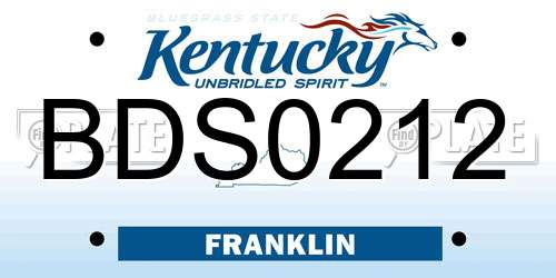 BDS0212 Kentucky License Plate