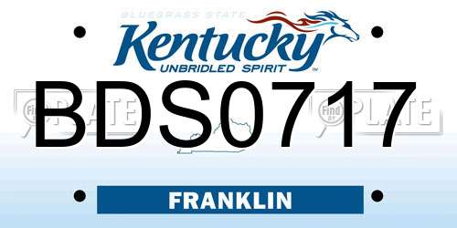 BDS0717 Kentucky License Plate