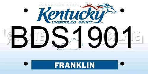 BDS1901 Kentucky License Plate