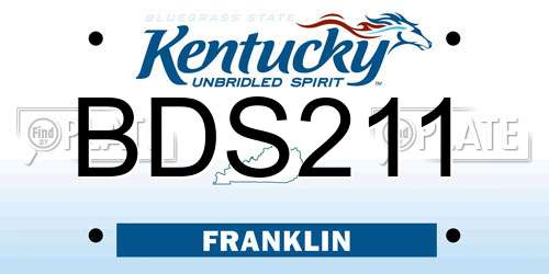BDS211 Kentucky License Plate