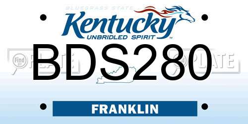 BDS280 Kentucky License Plate