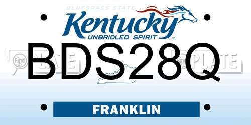 BDS28Q Kentucky License Plate