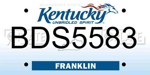 BDS5583 Kentucky License Plate
