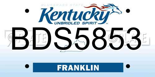 BDS5853 Kentucky License Plate
