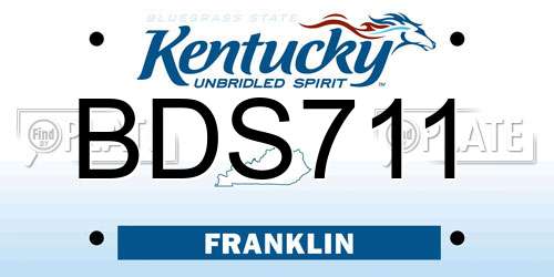 BDS711 Kentucky License Plate