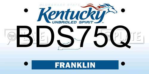 BDS75Q Kentucky License Plate
