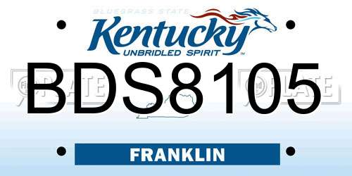 BDS8105 Kentucky License Plate