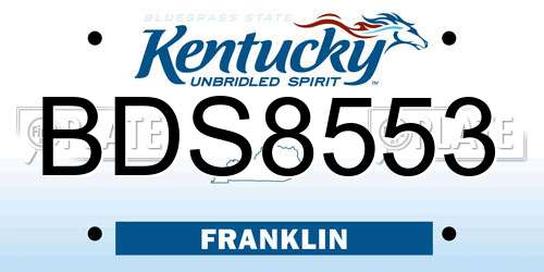 BDS8553 Kentucky License Plate