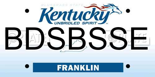 BDSBSSE Kentucky License Plate
