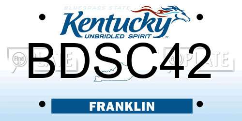 BDSC42 Kentucky License Plate