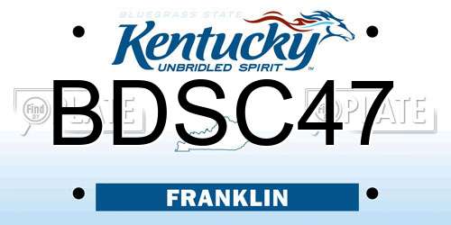 BDSC47 Kentucky License Plate