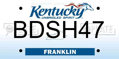 BDSH47 Kentucky License Plate