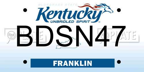 BDSN47 Kentucky License Plate