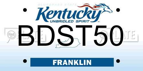 BDST50 Kentucky License Plate