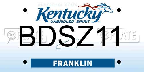 BDSZ11 Kentucky License Plate