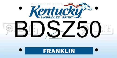BDSZ50 Kentucky License Plate